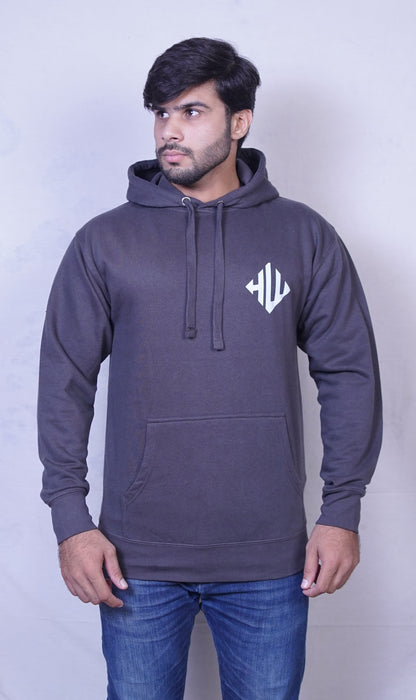 Grey Fleece Hoodie for Men