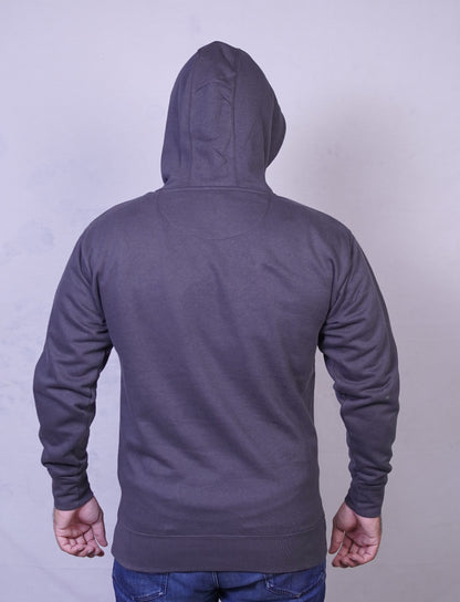 Grey Fleece Hoodie for Men