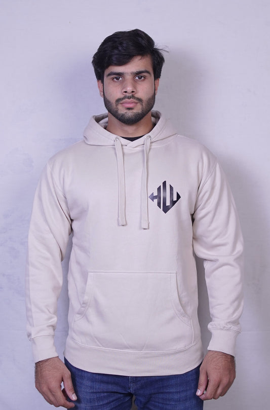 Cream Fleece Hoodie for Men