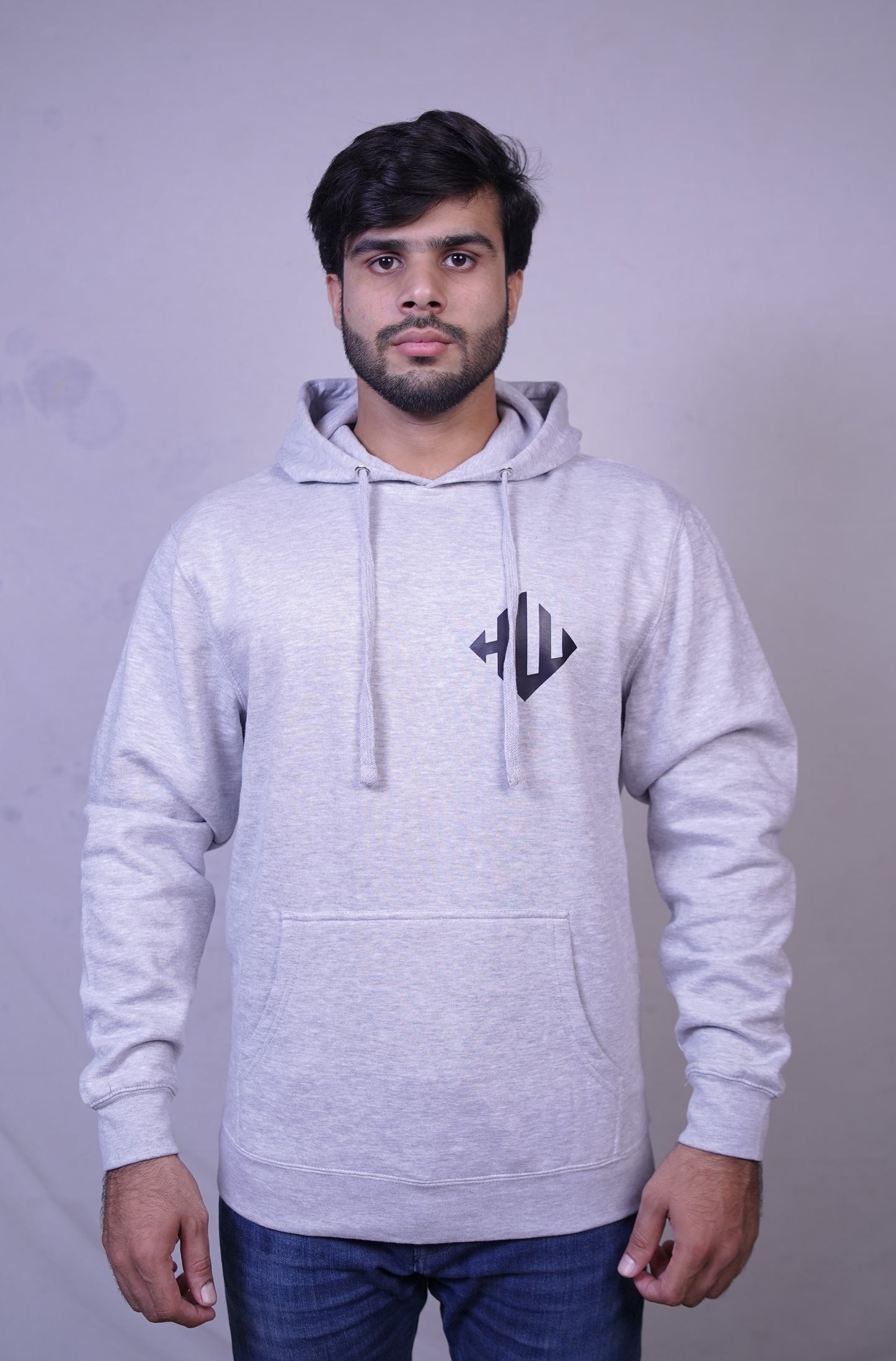 Light Grey Fleece Hoodie for Men