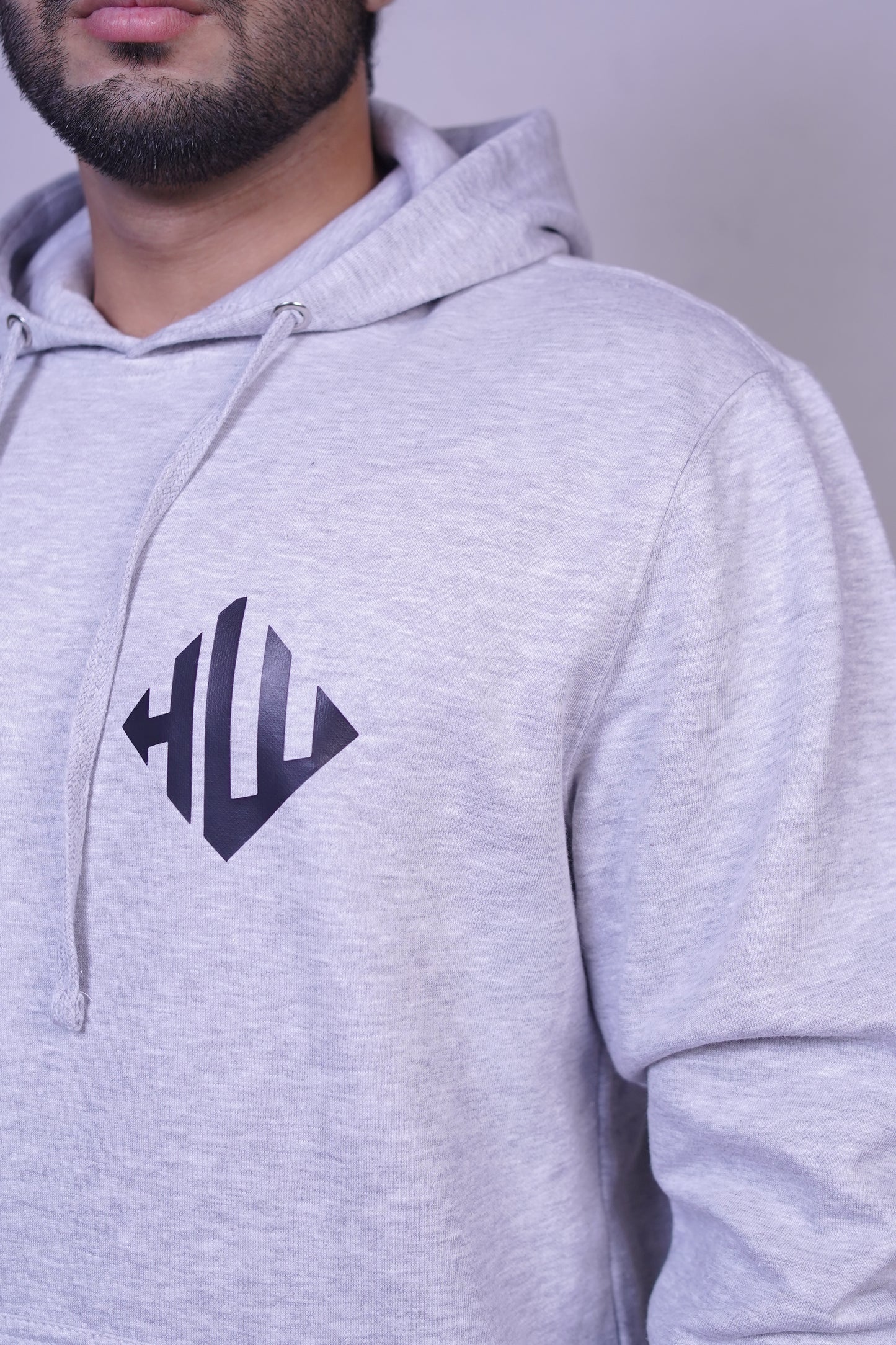 Light Grey Fleece Hoodie for Men