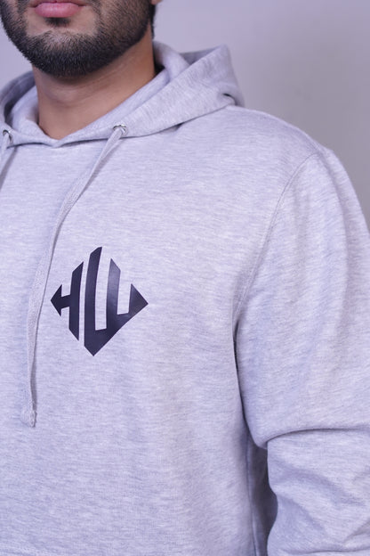 Light Grey Fleece Hoodie for Men