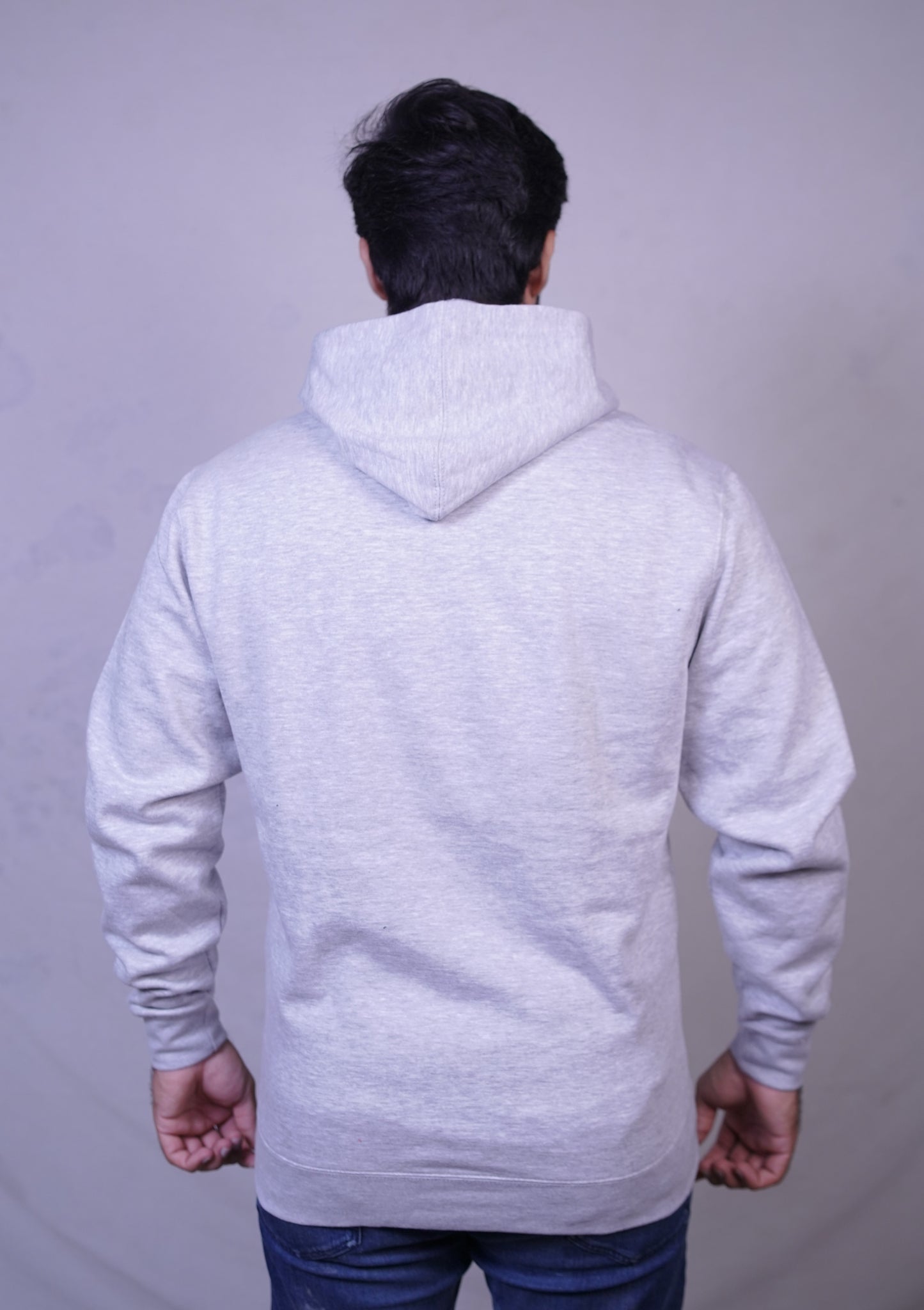 Light Grey Fleece Hoodie for Men