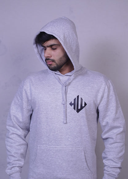 Light Grey Fleece Hoodie for Men