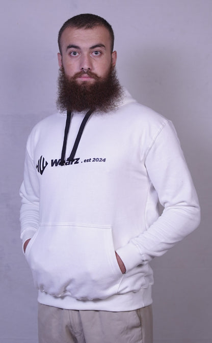 White Fleece Hoodie for Men