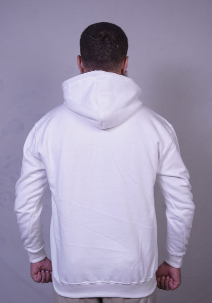 White Fleece Hoodie for Men