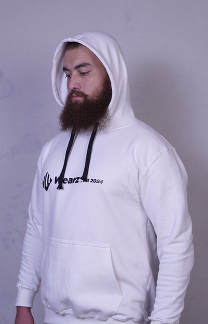 White Fleece Hoodie for Men