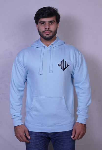 Light Blue Fleece Hoodie for Men