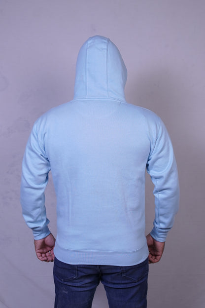 Light Blue Fleece Hoodie for Men