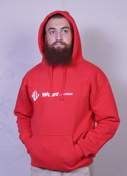 Candy Red Fleece Hoodie for Men