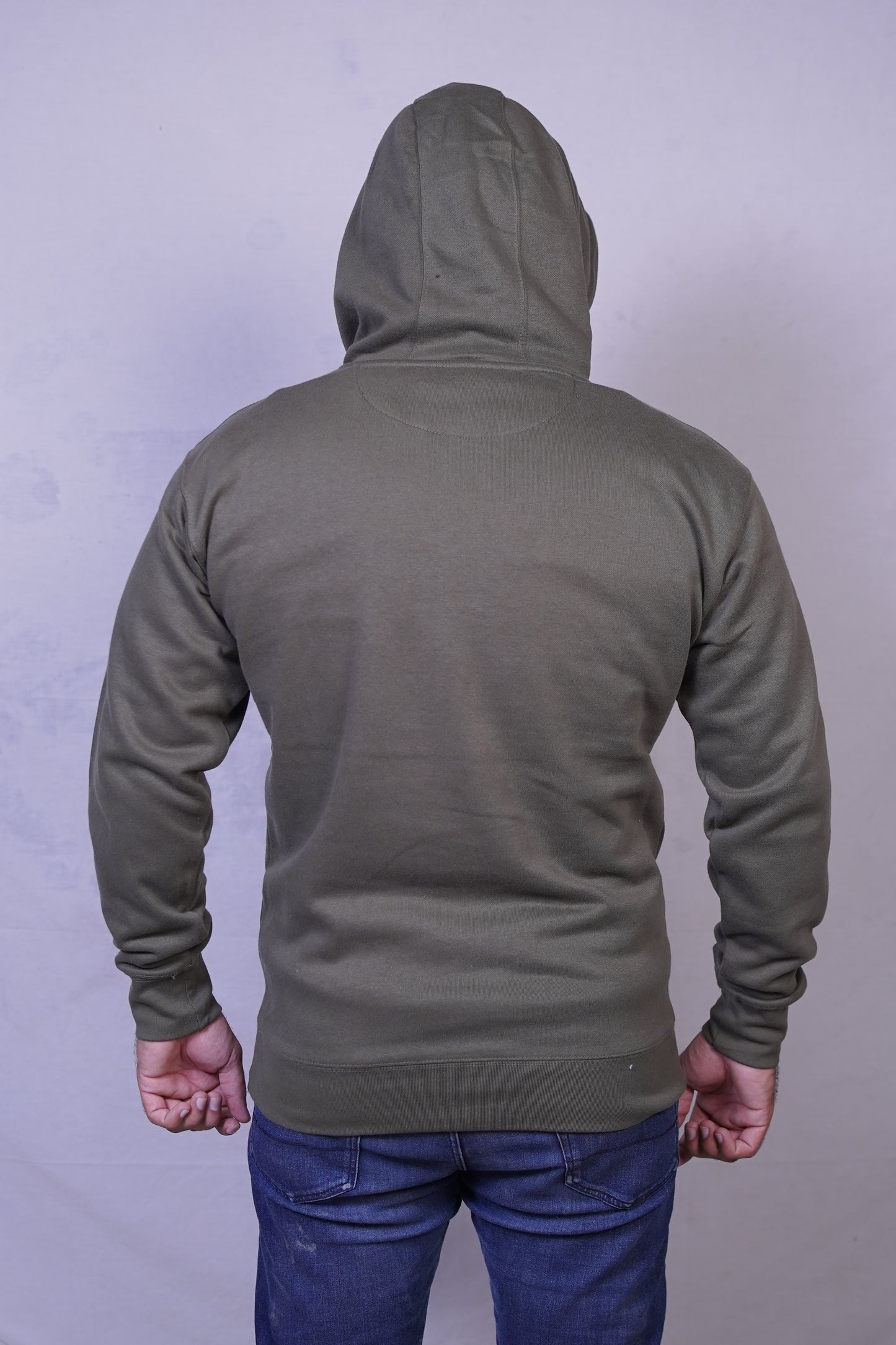 Olive Green Fleece Hoodie for Men